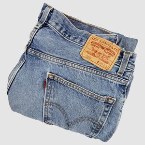 Vtg Levis 505 Rare Blank Tab Jean Mens 36X34 (35x33) Blue Straight Leg Relaxed